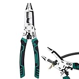 10-in-1 Wire Stripper Tool, Heavy Duty CR-V Multifunctional Cable Cutters, Professional Electrical Tool Stripper Crimper for Copper Aluminum Steel Wires