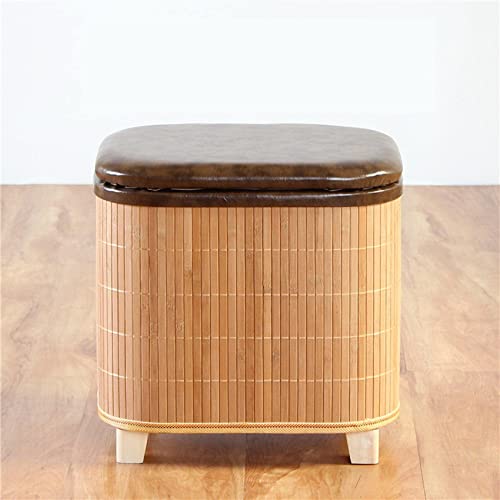 Tabouret de rangement en bambou kaki 32x23x29cm LUNEZY
