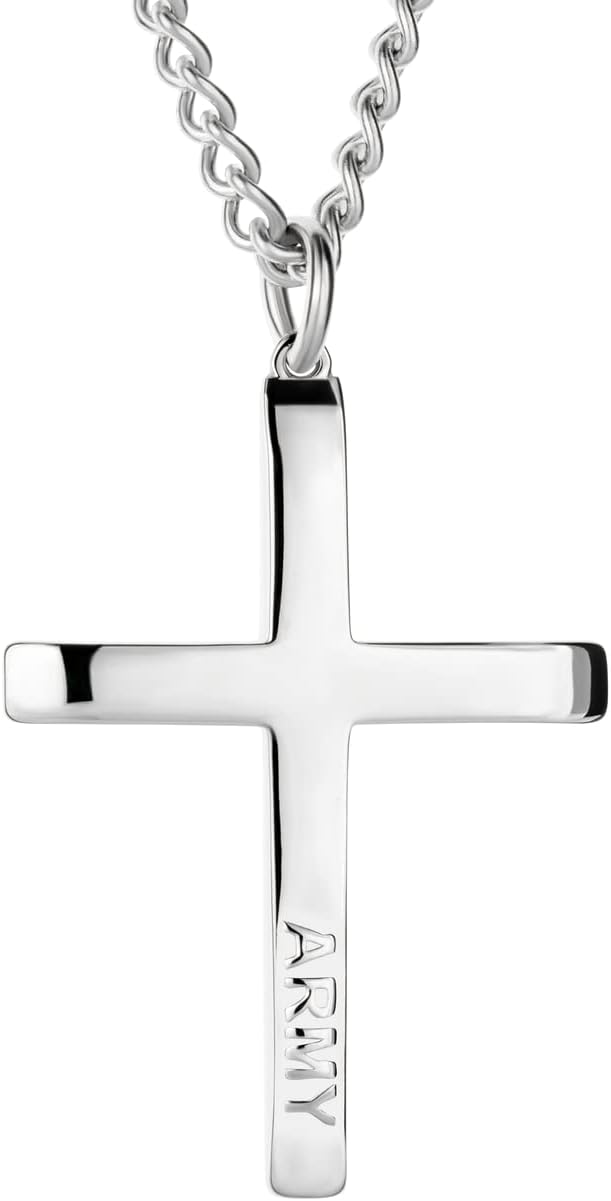 Shields of Strength Men's Army Cross Necklace - Joshua 1:9