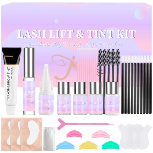 Wimpernlifting Set, Wimpern Dauerwellen Set, Professionelles Wimpern Kit und Schwarzes Augenbrauen & Wimpernfärbe Kit, Einfaches Wimpernlifting für Anfänger zu Hause