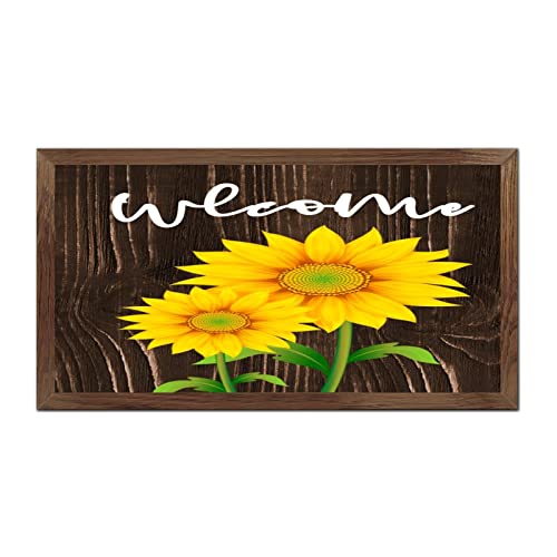 Plaque murale tournesol bois pour égayer un mur vide de porche