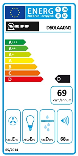 NEFF D60LAA0N1 Dunstabzugshaube, Unterbauhaube, 60 cm, LED Licht, Dimmfunktion