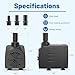 Knifel 400GPH Submersible Water Pump(1500L/H,25W),Ultra Quiet Fountain Pump with 6.5ft High Lift, Pond Pump for Fish Tank, Pond, Aquarium, Statuary, Hydroponics.