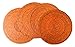 Orange Round Placemats Set of 4 - Mexican Style - Easy to Clean, for Dining Table / Kitchen. Indoor Or Outdoor -Mantel Redondo Naranja