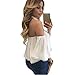 Laimeng, Women Sexy Off Shoulder Long Sleeve Casual Loose T Shirt Tops Blouse (M, White)