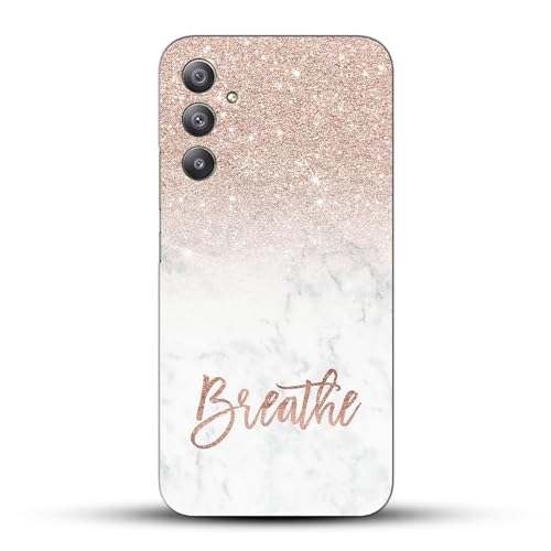 Image of COLORflow Back Cover Compatible with Samsung Galaxy A34 5G | (Best for Girls) Quotes (Breathe) Marble | Designer Printed Hard CASE Bumper Back Cover Compatible with Samsung A34 5G