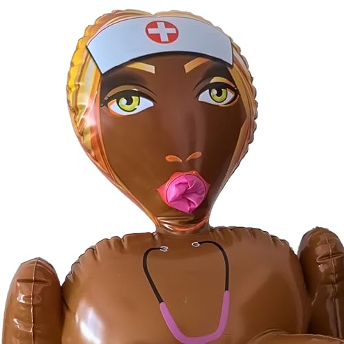 Inflatable Blow Up Doll Life Size with Groom Sash - Bachelor Party Favors - Bachelor Party Decorations - Bachelorette Party Favors - Gag Gifts - 60" Nurse Nikki