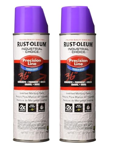 1869838 M1800 Fluorescent Purple Inverted Marking Spray Paint, 2-Pack (17 oz Each) | High-Visibility Utility & Construction Marker | Up to 1,400 Linear Ft Coverage | Fast-Drying, Fade-Resistant, Clog-Free