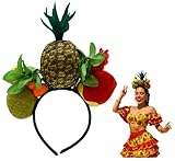 Nicky Bigs Novelties Tropical Fruit Pineapple Luau Headband Carmen Miranda Inspired Costume Hair Accessory Flowers Fun Tiki Beach Hawaiian Party Prop