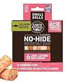 Earth Animal No Hide Small Long Lasting Dog Chew Rolls, Salmon - 6 Count