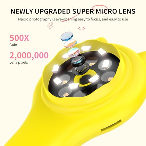 Ashfly Kids Magnifying Glass Educational Science Kit - Mini LED Pocket Microscope for Kids(5-10 Years) - Durable Design - Ideal Gift for Girls (Yellow) by Ashfly - Used condition - Image 5