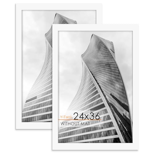 YiTanli 24x36 Poster Frame 2 Pack White Poster Frames 24 x 36 inches