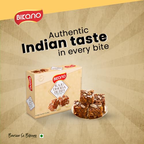 Image of Bikano Kaju Dhoda Burfi | Rich Cashew Delight Infused with Coconut & Cardamom | Traditional Indian Sweet | 400g (Pack of 2)