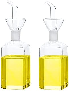 Lanhope Oil Bottle Glass Olive Oil Dispenser Bottle Glass Cooking Oil Vinegar Measuring Dispenser With Spout for Kitchen and BBQ (500ml/17.6oz)