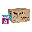 Whiskas वयस्क (+1 वर्ष) वेट कैट फूड, ओशन फिश, 24 पाउच (24 X 80G), 1 काउंट