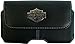 Fuse Harley Davidson Horizontal Leather Holster for iPhone and Most SmartPhones - Retail Packaging - Black