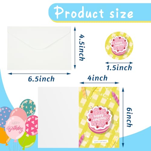 Image of Harloon 200 Pack Happy Birthday Card Assorted Bulk with Blank Envelopes and Stickers 4 x 6 Inches Greeting Blank Happy Birthday Cards for Men Women Adults Kids, 20 Styles(Cute Style)