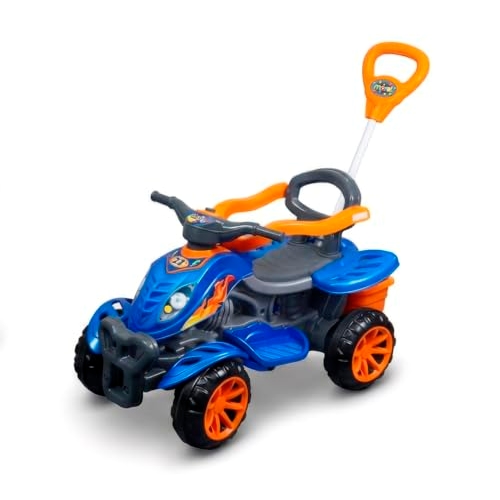 Carrinho de Passeio Infantil Quadriciclo Wheels Maral Motoquinha com Pedal Empurrador e Bu...