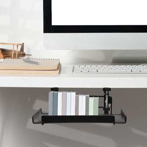 Plateau de rangement sous bureau réglable et robuste sans perçage