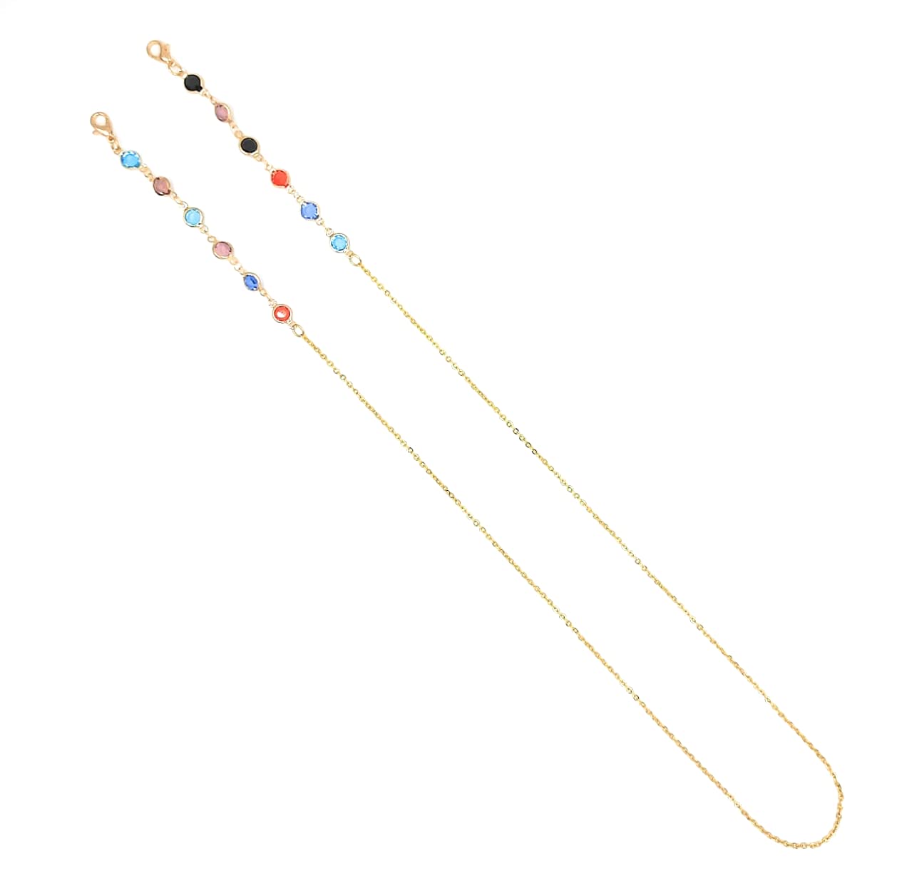 GenericVittoria Sparks classy face mask and eyeglass chain holder - Rainbow Pearls Collection