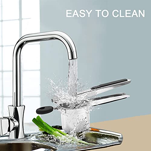 Foto von HOTLIKE Kartoffelpresse aus Edelstahl, Spätzlepresse 6 PCS Set, Professionelle Spätzlechef mit 3 Lochscheiben, Schäler, Pinsel, Presse Ricer für Kartoffelpüree, Obstsäfte, Gemüsebrei & Püree