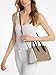 Michael Kors Laila Small Satchel, Gold-Tone Hardware/Tricolor Embossed Leather/Husk Multi