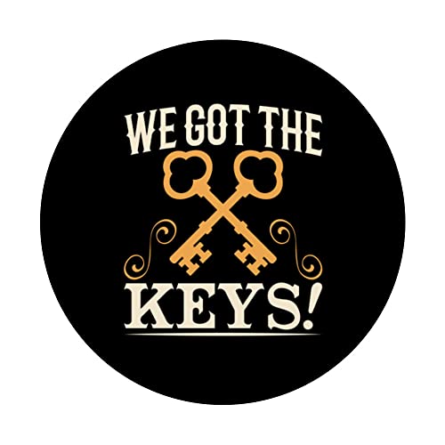 We Got The Keys House Home Homeowner Landlord PopSockets Swappable PopGrip, Black - Image 3