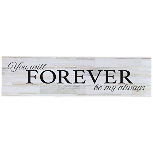 Lifesong Milestones You Will Forever Be My Always Decorative Wall Art Decor Sign For Living Room, Entryway, Kitchen, Bedroom,Office, Wedding Idea (Distressed White Plank) #TOP11