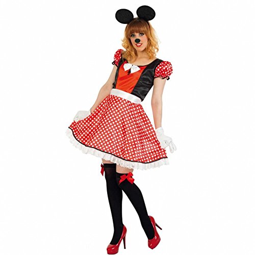 Kostüm Mausi Gr. 36- 42 Damen Kleid rot-weiß Fasching Mäuschen Comic (38) Cover
