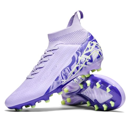 lozoye Indoor Soccer Cleats Mens Womens Turf Soccer Cleats Wide Socer Shoes AG FG TF High Ankle Football Boots (2026 AG Zi 45)