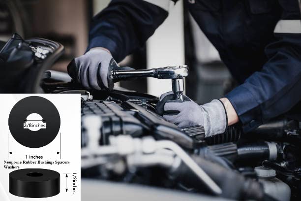 Miniatura 7 de 8 piezas espaciadoras de goma de 1 pulgada de diámetro exterior x 38 pulgadas de diámetro interior x 12 pulgada de grosor, arandelas de goma