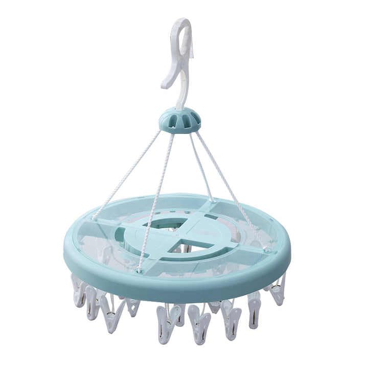 QUIRA Cloth Drying Hanger | 24 Clips Baby Drying Pegs | 360 Degree Rotatable Hanger | Clip Stand for Cloth | Round Cloth Drying Stand |-image-5