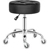 BEWISHOME Rollhocker mit Metallisch-Leise Rollen Höhenverstellbar Hocker