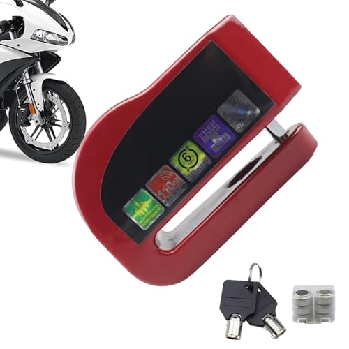 Antivol Disque Moto Antivol De Frein À Disque Antivol Moto Bloque Disque Alarme Verrou De Frein À Disque avec Alarme Antivol De Disque D'alarme Antivol De Roue De Frein De Vélo avec 6 Pile Bouton