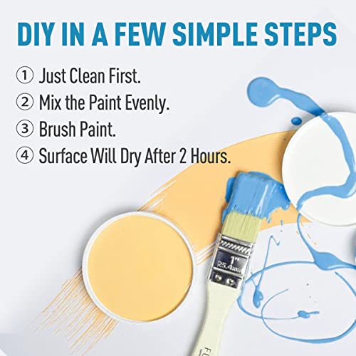 Dwil Acrylic Wood Paint For Furniture - Semi-Gloss Paint Suitable For Wood Surface Renovation, Water-Based All In One Paint, Non-Toxic & Odorless, Eco-Friendly & Healthy (32Oz, European Blue) #TOP4