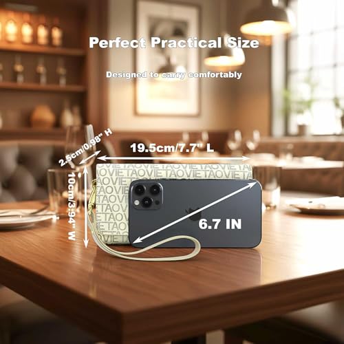 Image of Womens Wallet, RFID Blocking Wristlet Wallets for Women, Large Capacity Leather Clutch Purse for Ladies Daily Use and Travel, Card & Phone Holder - White