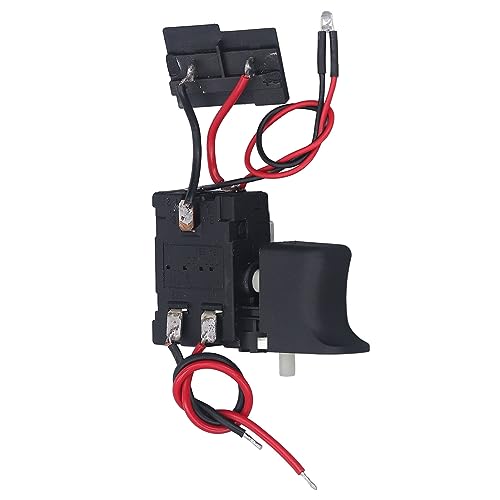 Włącznik Wiertarki Akumulatorowej, Uniwersalna Kontrola Prędkości 7,2–24 V DC 16 A Ładowanie Łatwa Instalacja Włącznik Wiertarki Elektrycznej z małą lampką
