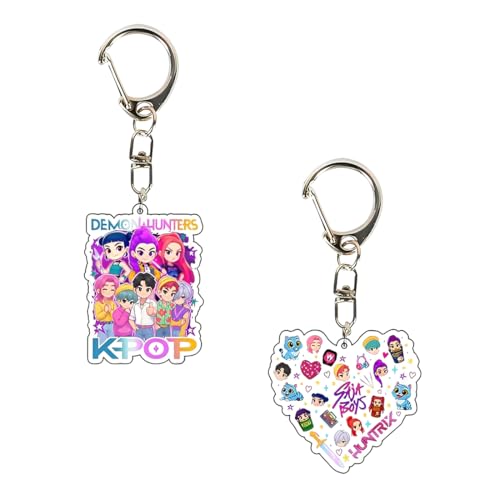 GHPKOTW 2 Llavero Kpop, llavero anime, merchandising Kpop, llavero, regalo de cumpleaños, regalo de Año Nuevo para un amigo, colgantes acrílicos con la efigie de los personajes