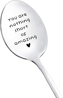 You Are Nothing Short of Amazing Engraved Spoon - Inspirational Stainless Steel Gift for Women Men, Sisters, Coworkers, Coffee Tea Lovers