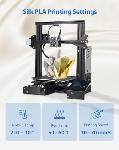 Image of DURAMIC 3D PLA Filament 1.75mm 1kg Spool, Jam-Free High Stifness 3D Printing Filament with Cardboard Spool, No-Tangling No-Clogging Dimensional Accuracy 99% + /- 0.03 mm Silk Gold Silver 1 Pack