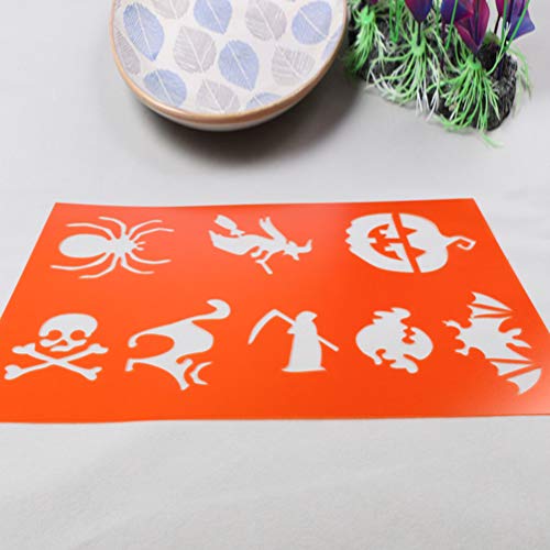 SUPVOX 2 peças de estênceis de pintura de Halloween A4 modelos de estênceis de desenho de bruxa abób