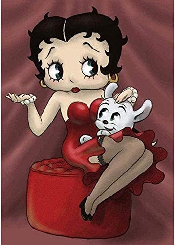 IGHSNZUH Betty Boop Wooden Jigsaw Puzzle - 1000 Piece Intellectual Toy for Adults and Teens - Challenging Casual Puzzle