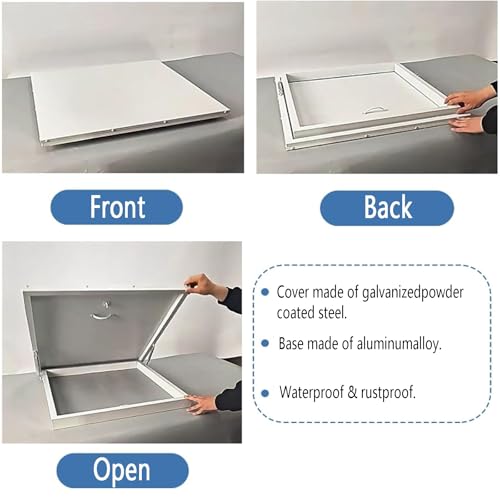 Trappe de toit en acier robuste 65x65 cm avec cadre aluminium