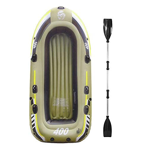 Kayak inflable grande, serie inflable del barco, kayak turístico 4 personas PVC balsa inflable con paleta y bomba de aire deportes acuáticos
