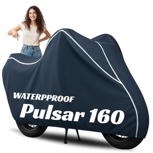 100% Waterproof Pulsar 160 Bike Cover | Polyester Body Cover for Rain & Sun | UV Protection, Dustproof, Scratch Resistant, Windproof, Heat Resistant, Vehicle Specific Fit (Blue)