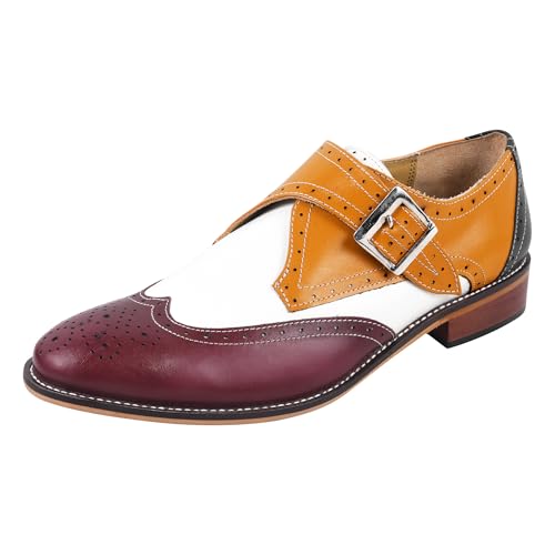 Image of LIBERTYZENO Mens Hornback Print Genuine Leather Lace Up Oxford Dress Shoes