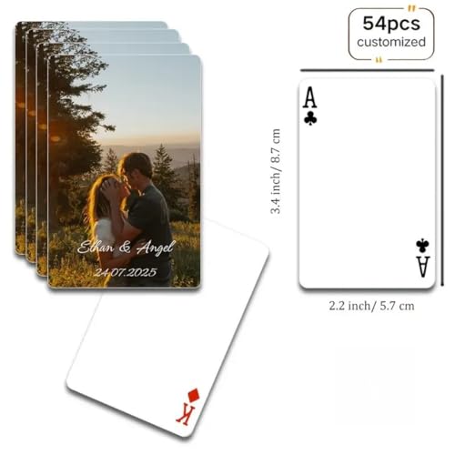 Naipes personalizados póker con foto para bodas miniatura 5