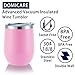 DOMICARE Stainless Steel Wine Tumbler Bulk with Lid, Personalized Insulated Tumblers Set, 12oz Travel Coffee Cups Pack of 16, Pink