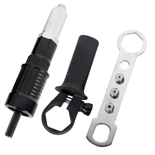 Remachadora eléctrica Binghe Remachadora, Adaptador de Pistola Remachadora, Remachadora para Taladro, Remachadora Bateria con Cabezal de Remache de diámetro 2.4/3.2/4.0/4,8 mm