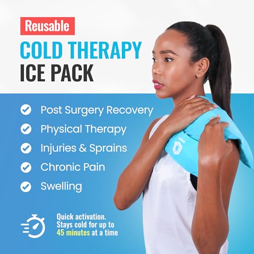 Image of ICEWRAPS Reusable Cold Pack with Fabric Cover - Standard 10 x 14 Inch, Blue (Pack of 2)